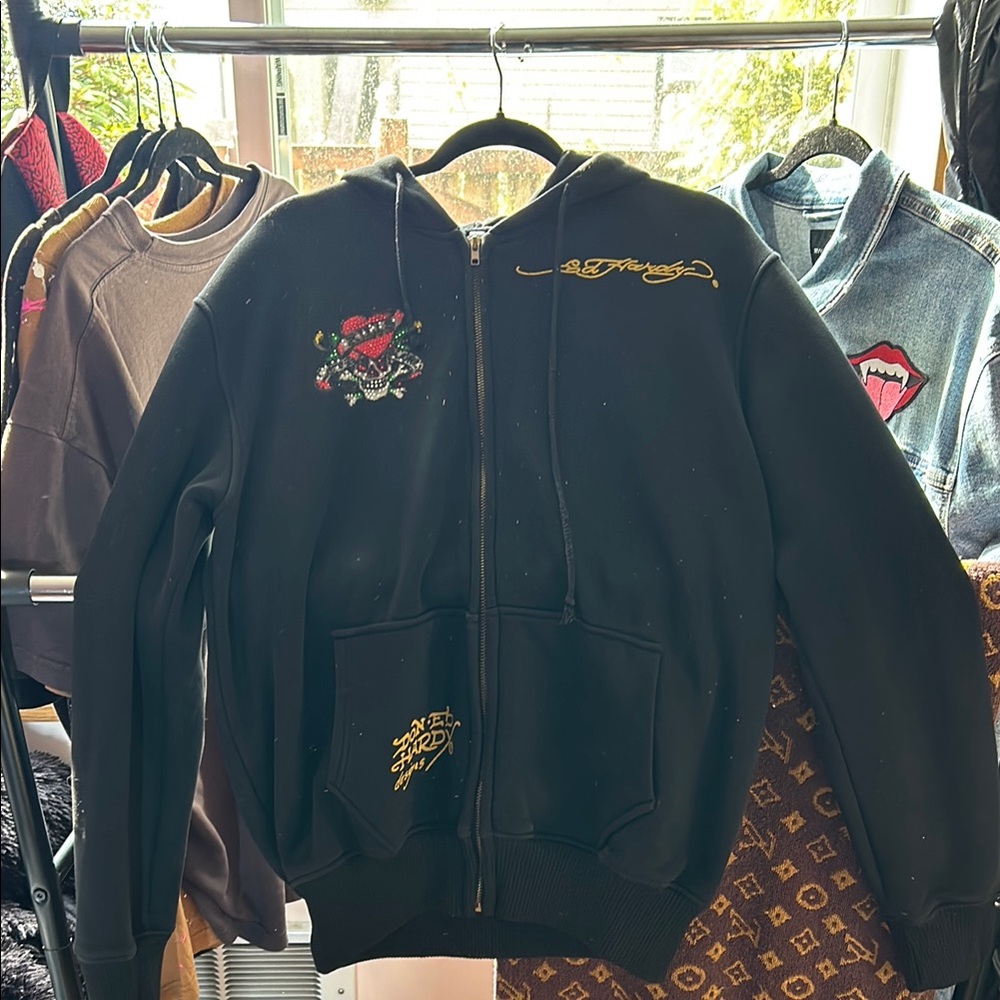 Vintage Ed Hardy Hoodie with Embroidered Design